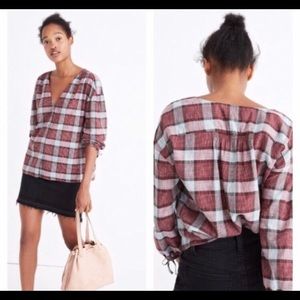 Madewell Morning View Plaid Blouse